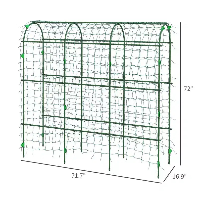 A-Frame Metal Arch Trellis for Outdoor Climbing Plants with Climbing Net