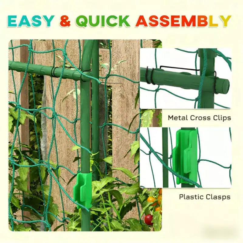 A-Frame Metal Arch Trellis for Outdoor Climbing Plants with Climbing Net