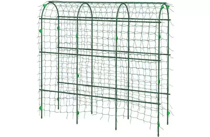 A-Frame Metal Arch Trellis for Outdoor Climbing Plants with Climbing Net
