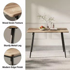 FurnitureR Modern Rectangular Dining Table with MDF Wood Top and Metal Legs, Kitchen Dining Room Table for Home Apartment Dining Space