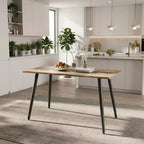FurnitureR Modern Rectangular Dining Table with MDF Wood Top and Metal Legs, Kitchen Dining Room Table for Home Apartment Dining Space