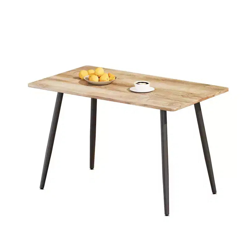 FurnitureR Modern Rectangular Dining Table with MDF Wood Top and Metal Legs, Kitchen Dining Room Table for Home Apartment Dining Space