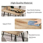 FurnitureR Modern Rectangular Dining Table with MDF Wood Top and Metal Legs, Kitchen Dining Room Table for Home Apartment Dining Space