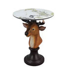Zeus & Ruta Deer Head Accent Table, Animal Statue End Table for Living Room Decoration