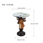 Zeus & Ruta Deer Head Accent Table, Animal Statue End Table for Living Room Decoration