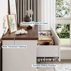 Farmhouse 6 Drawer Dresser, Wood Chest of Drawers, Modern Double Dresser Storage Cabinet, for Bedroom, Living Room