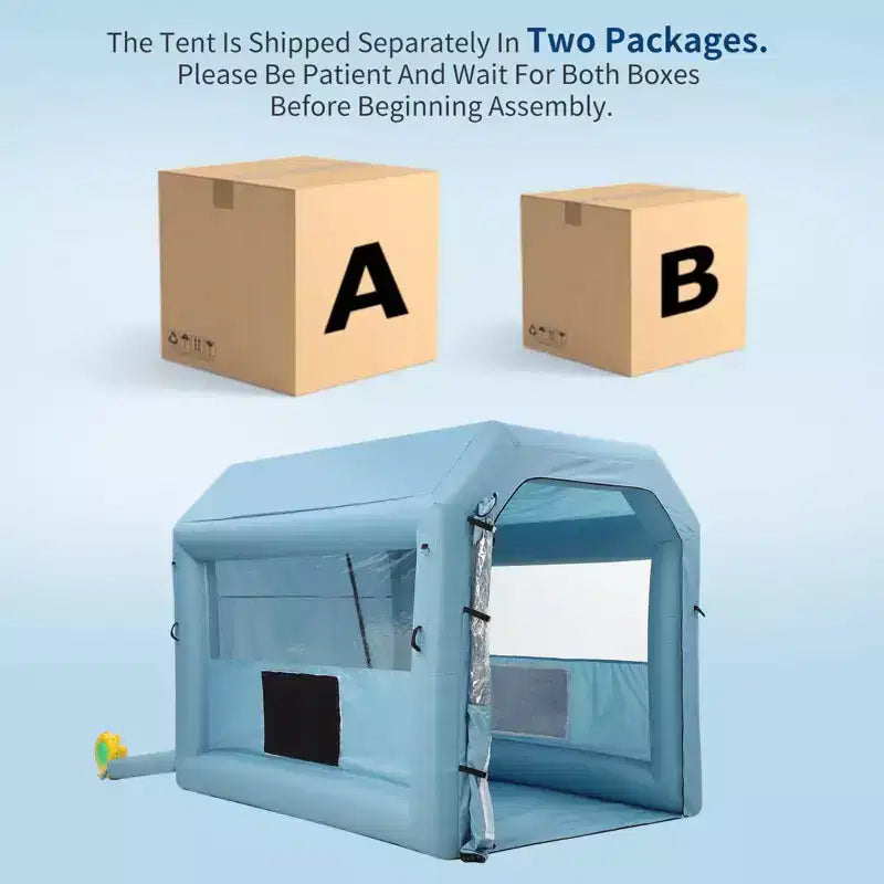 Inflatable Paint Booth - Portable Spray Tent with 3-Layer HEPA Filtration, 480W Blower, 210D Oxford Fabric for Car & Furniture
