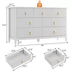 54 Wide Modern Fluted Chest of Drawers, 7 Drawers Wooden Dresser with Metal Handle, Storage Organizer for Bedroom, Living Room & Hallway