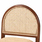 GDFStudio Geoffrey Bohemian Style Acacia Wood and Rattan Bar Stool