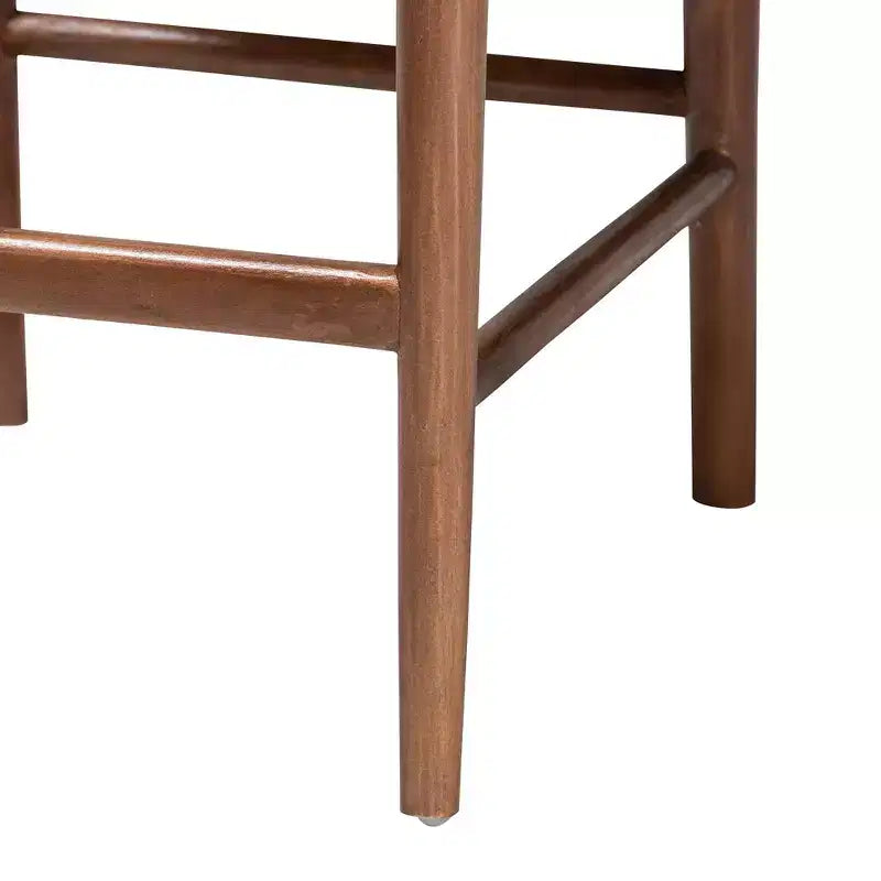GDFStudio Geoffrey Bohemian Style Acacia Wood and Rattan Bar Stool
