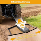 Heavy-Duty Steel Driveway Drag Harrow, 66 Width, Adjustable Bars & Pin Hitch, Supports Up to 50 lbs, for ATV/UTV/Lawn Tractor