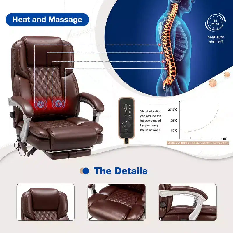 EROMMY Ergonomic Heated Massage Executive Chair