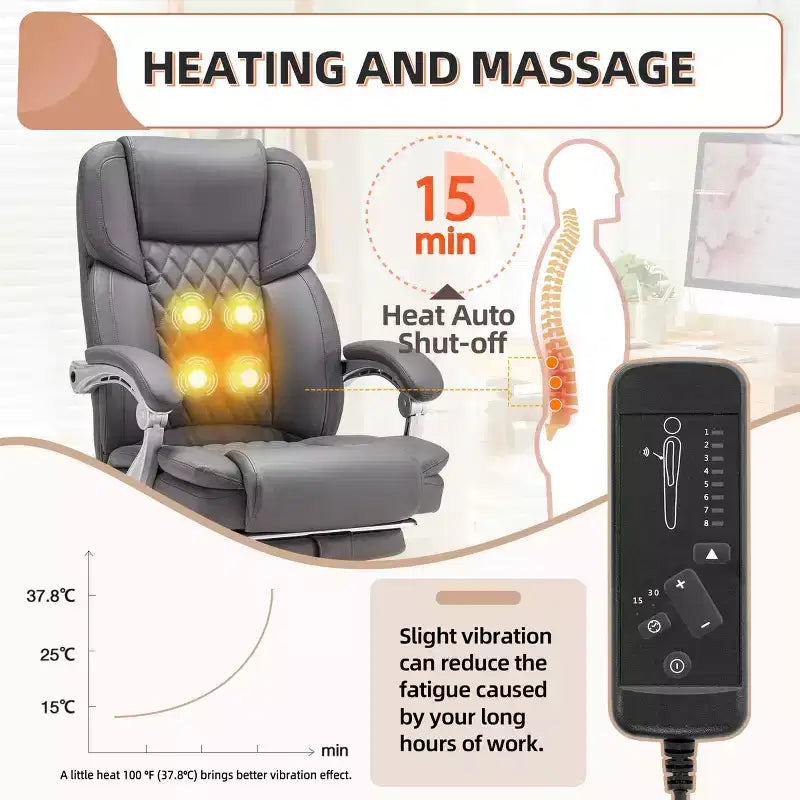 EROMMY Ergonomic Heated Massage Executive Chair