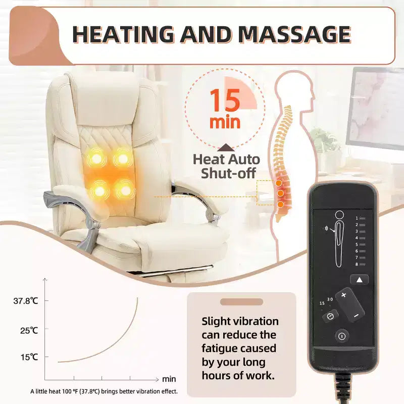 EROMMY Ergonomic Heated Massage Executive Chair