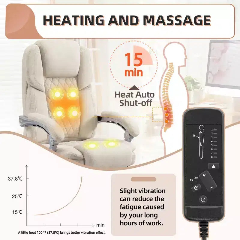 EROMMY Ergonomic Heated Massage Executive Chair