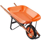 5 Cu. Ft. Wheelbarrow Cart with 265 lbs Capacity, One Wheel Design, 16 Wide Track Wheels for Lawn and Farm