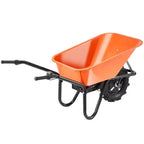 Electric Wheelbarrow Cart, 500W Powered, 4 Cu. Ft. Load Capacity, 330 lbs Capacity, with Metal Handle and 16 Track Wheels for Lawn and Farm
