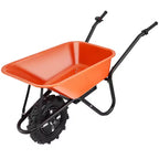 Electric Wheelbarrow Cart, 500W Powered, 4 Cu. Ft. Load Capacity, 330 lbs Capacity, with Metal Handle and 16 Track Wheels for Lawn and Farm