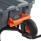 Poly Garden Dump Cart with Easy Assemble Steel Frame, 2-in-1 Convertible Handle, 800 lbs Capacity, 10 inch Tires