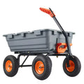 Poly Garden Dump Cart with Easy Assemble Steel Frame, 2-in-1 Convertible Handle, 6.48 cu. ft. Load Capacity, 1200 lbs Capacity, 13 inch Tires