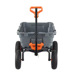 Poly Garden Dump Cart with Easy Assemble Steel Frame, 2-in-1 Convertible Handle, 6.48 cu. ft. Load Capacity, 1200 lbs Capacity, 13 inch Tires