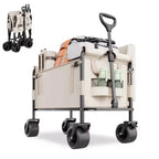 Foldable Wagon Cart that Converts to Bench, 550 lbs Load Capacity, 220 Liter Capacity for Camping