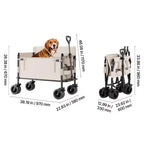 Foldable Wagon Cart that Converts to Bench, 550 lbs Load Capacity, 220 Liter Capacity for Camping