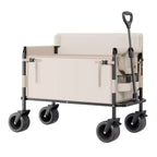 Foldable Wagon Cart that Converts to Bench, 550 lbs Load Capacity, 220 Liter Capacity for Camping