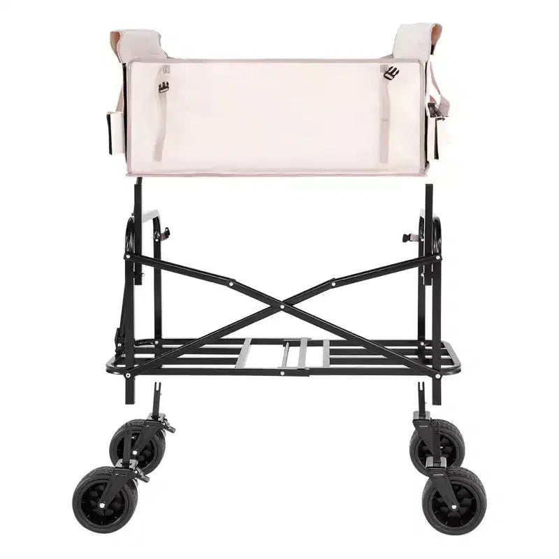 Foldable Wagon Cart that Converts to Bench, 550 lbs Load Capacity, 220 Liter Capacity for Camping