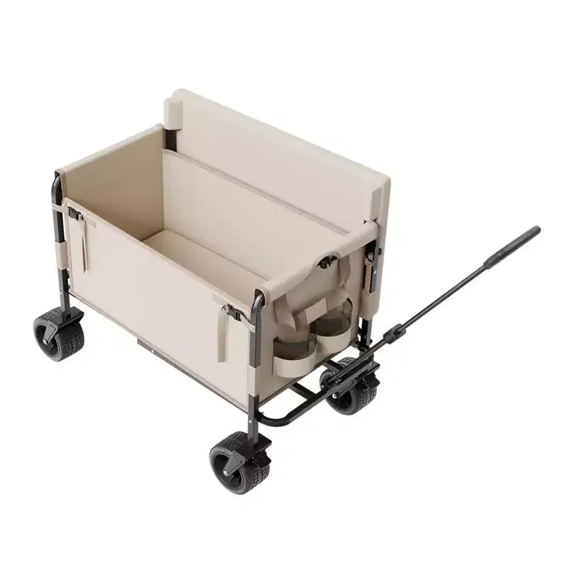 Foldable Wagon Cart that Converts to Bench, 550 lbs Load Capacity, 220 Liter Capacity for Camping