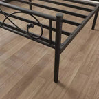 Twin Size Metal Platform Bed Frame with Fist Design Headboard & Footboard, Under Bed Storage, Noise-Free, Easy Assembly, No Box Spring Needed, Black