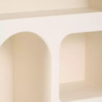 Arched Wall Mounted Storage Organizer with Multi-Tier Hanging Shelves - Glam Wood Design with Curved Silhouette for Small Spaces - 24, White