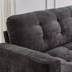 Whisen 126 Sectional Sofa with Center Console, Cup Holders, U-shaped Sectional, Built-in Bluetooth Speakers, and 2 Storage Ottomans for Living Room