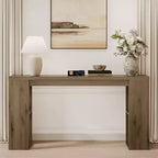 63 Natural Farmhouse Console Table with Storage, Long Narrow Sofa Table for Entryway, Behind Couch