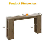 63 Natural Farmhouse Console Table with Storage, Long Narrow Sofa Table for Entryway, Behind Couch