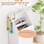 Integrated Elevated Dog Feeding Station, Collapsible Top Dog Food Container, Modern Dining Table Pet Furniture, for Kitchen, Dining Room
