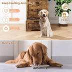 Integrated Elevated Dog Feeding Station, Collapsible Top Dog Food Container, Modern Dining Table Pet Furniture, for Kitchen, Dining Room