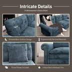Captiva Designs Upholstered Indoor Sofa with Ottoman, Solid Wood Frame, Pocket Spring Seat & Throw Pillows