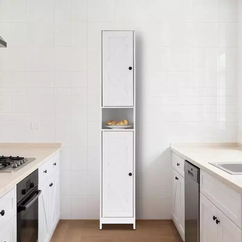 Modern Bathroom Furniture Set, 2 Barn Doors, 1 Drawer, Adjustable Shelves, for Bathroom, Kitchen, Entryway, Living Room