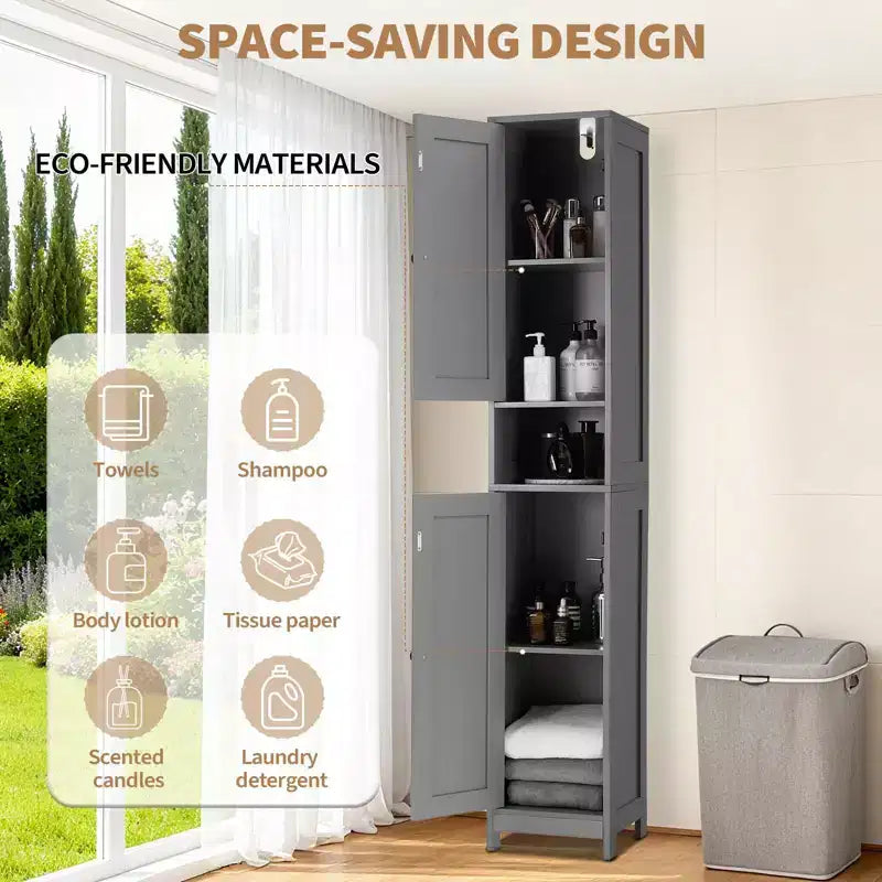 Modern Bathroom Furniture Set, 2 Barn Doors, 1 Drawer, Adjustable Shelves, for Bathroom, Kitchen, Entryway, Living Room