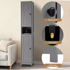 Modern Bathroom Furniture Set, 2 Barn Doors, 1 Drawer, Adjustable Shelves, for Bathroom, Kitchen, Entryway, Living Room