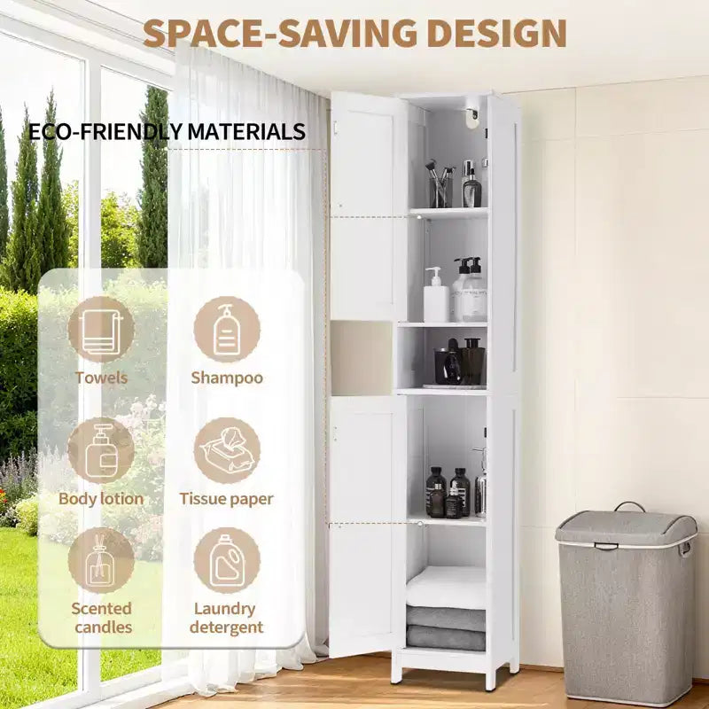 Modern Bathroom Furniture Set, 2 Barn Doors, 1 Drawer, Adjustable Shelves, for Bathroom, Kitchen, Entryway, Living Room