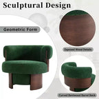 Whisen 360 Swivel Barrel Chair with Sculptural Bentwood Design, Solid Wood Frame, 32'' Wide, Versatile for Living Room and Bedroom