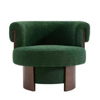 Whisen 360 Swivel Barrel Chair with Sculptural Bentwood Design, Solid Wood Frame, 32'' Wide, Versatile for Living Room and Bedroom