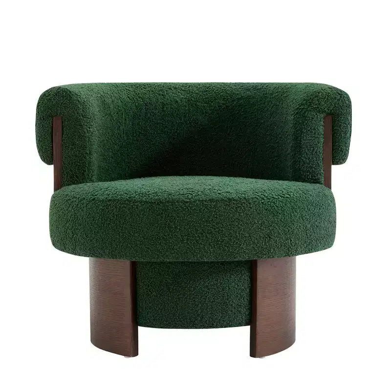 Whisen 360 Swivel Barrel Chair with Sculptural Bentwood Design, Solid Wood Frame, 32'' Wide, Versatile for Living Room and Bedroom