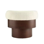 Whisen 360 Swivel Barrel Chair with Sculptural Bentwood Design, Solid Wood Frame, 32'' Wide, Versatile for Living Room and Bedroom