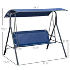 3-Seat Outdoor Patio Swing Chair w/ Cushion, Steel Frame Stand, Adjustable Tilt Canopy for Patio, Garden