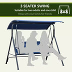 3-Seat Outdoor Patio Swing Chair w/ Cushion, Steel Frame Stand, Adjustable Tilt Canopy for Patio, Garden