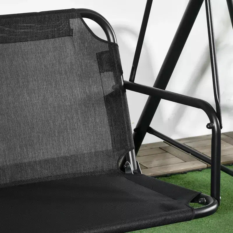 3-Seat Outdoor Patio Swing Chair w/ Cushion, Steel Frame Stand, Adjustable Tilt Canopy for Patio, Garden