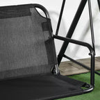 3-Seat Outdoor Patio Swing Chair w/ Cushion, Steel Frame Stand, Adjustable Tilt Canopy for Patio, Garden